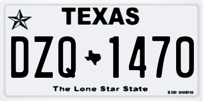 TX license plate DZQ1470