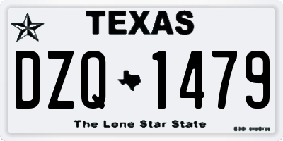 TX license plate DZQ1479