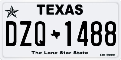 TX license plate DZQ1488