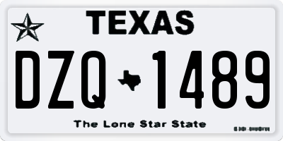 TX license plate DZQ1489