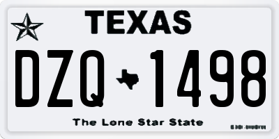TX license plate DZQ1498