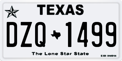 TX license plate DZQ1499