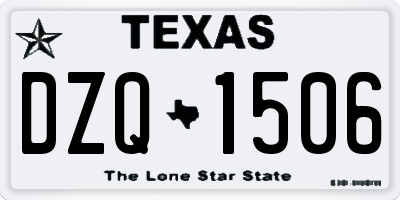 TX license plate DZQ1506