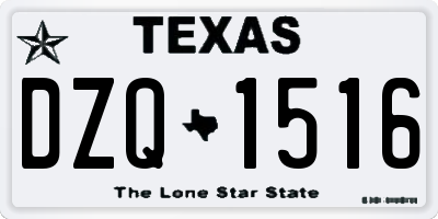 TX license plate DZQ1516
