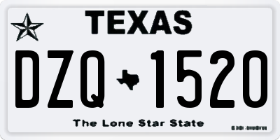 TX license plate DZQ1520