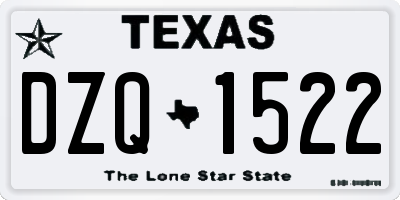TX license plate DZQ1522