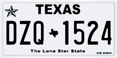 TX license plate DZQ1524