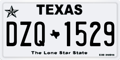 TX license plate DZQ1529