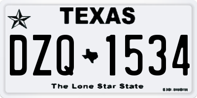 TX license plate DZQ1534