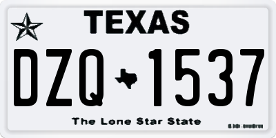 TX license plate DZQ1537