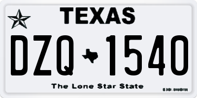 TX license plate DZQ1540