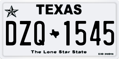 TX license plate DZQ1545
