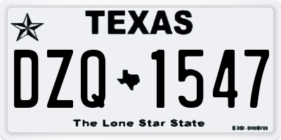 TX license plate DZQ1547