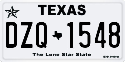 TX license plate DZQ1548