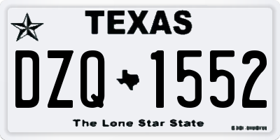 TX license plate DZQ1552