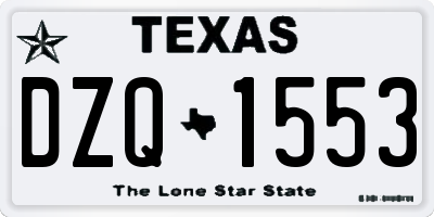 TX license plate DZQ1553