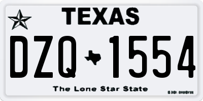 TX license plate DZQ1554