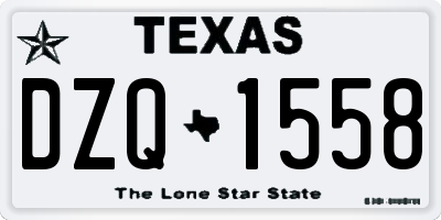 TX license plate DZQ1558