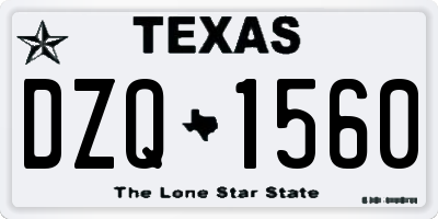TX license plate DZQ1560