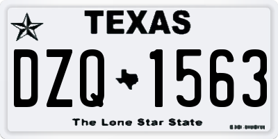 TX license plate DZQ1563