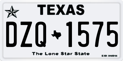 TX license plate DZQ1575