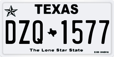 TX license plate DZQ1577