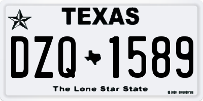 TX license plate DZQ1589