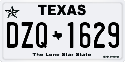 TX license plate DZQ1629