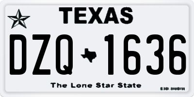 TX license plate DZQ1636
