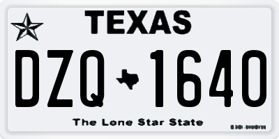 TX license plate DZQ1640