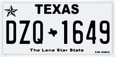 TX license plate DZQ1649