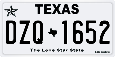 TX license plate DZQ1652