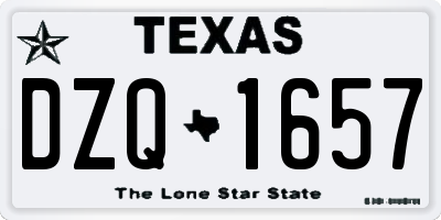 TX license plate DZQ1657