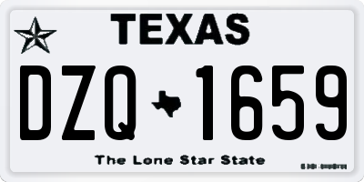 TX license plate DZQ1659