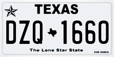 TX license plate DZQ1660