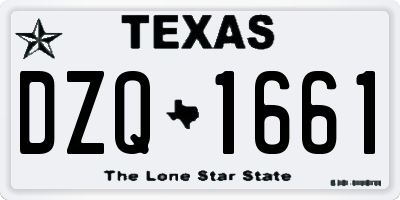 TX license plate DZQ1661