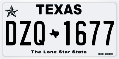 TX license plate DZQ1677
