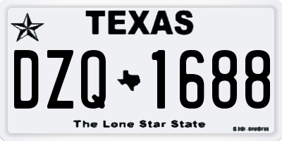 TX license plate DZQ1688