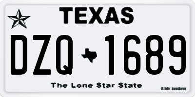 TX license plate DZQ1689