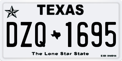 TX license plate DZQ1695