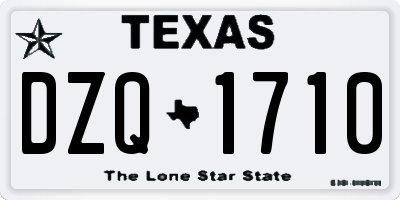 TX license plate DZQ1710