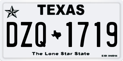 TX license plate DZQ1719