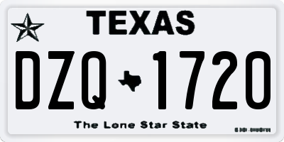 TX license plate DZQ1720