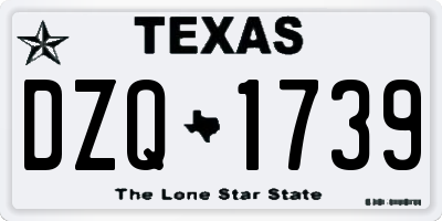TX license plate DZQ1739