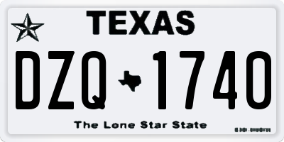 TX license plate DZQ1740