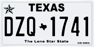 TX license plate DZQ1741