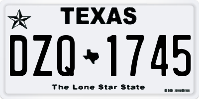 TX license plate DZQ1745