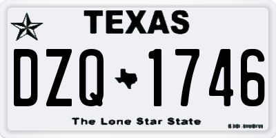 TX license plate DZQ1746
