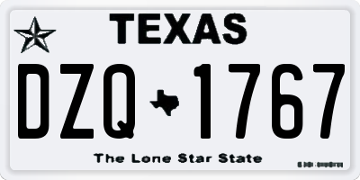 TX license plate DZQ1767