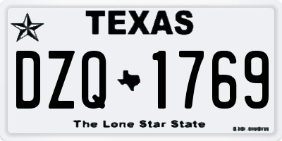 TX license plate DZQ1769